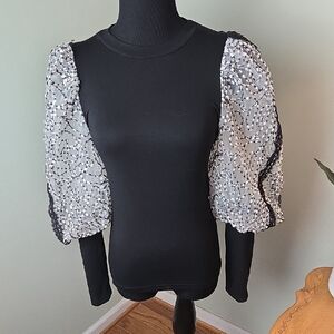 Sheer Lace Victorian Mutton Sleeve Blouse